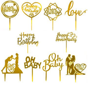 Decorazione per Torte "Auguri di Compleanno" - 10 pezzi