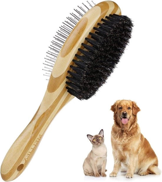 Borstaio 2 in 1 per cani e gatti con capelli lunghi o corti