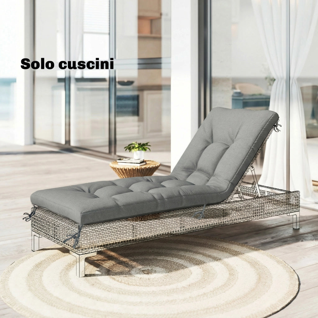 Cuscino Poltrona Patio con Cinghie. Grigio Chiaro