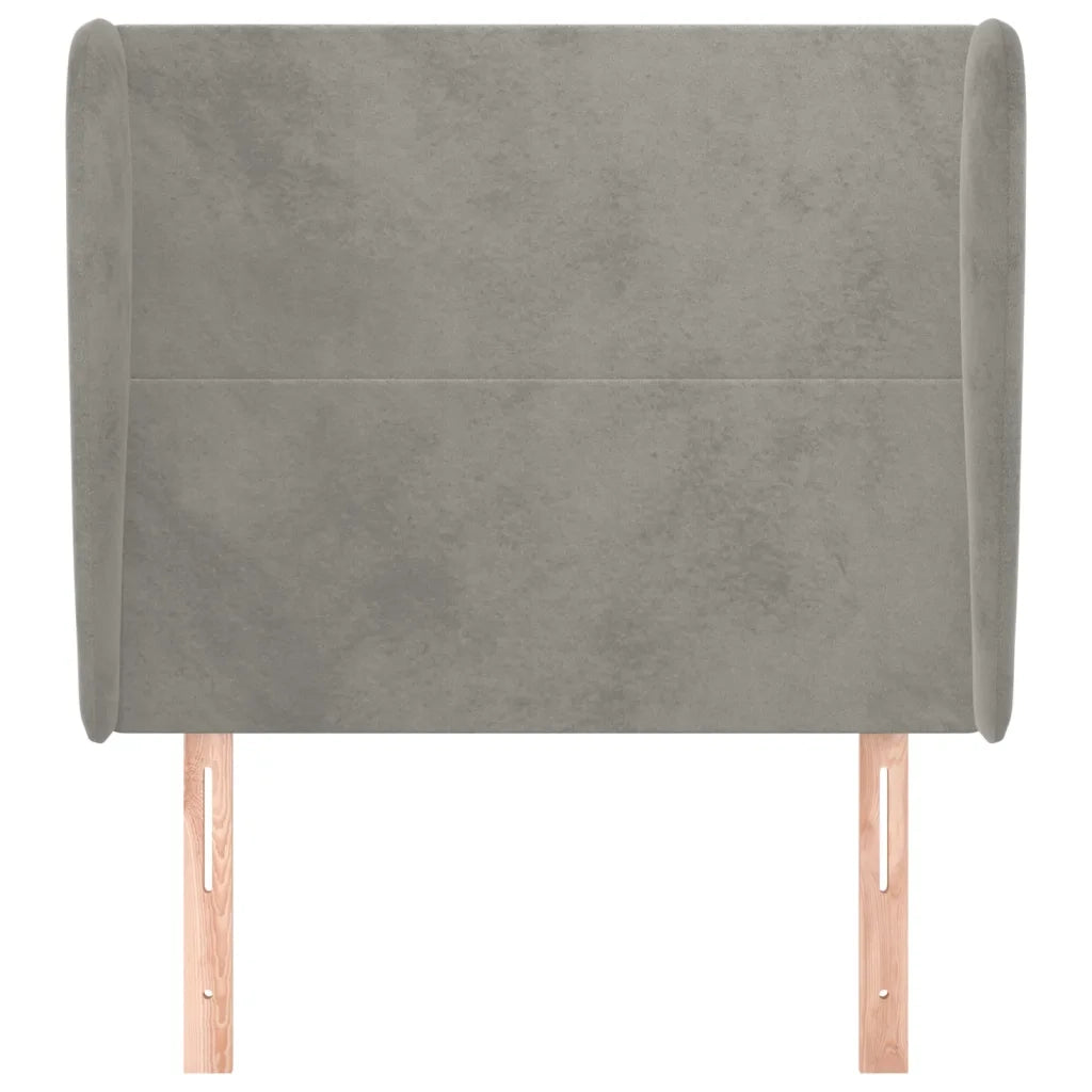Testiera | Testata ad Orecchio Grigio Chiaro 93x23x118/128 cm in Velluto
