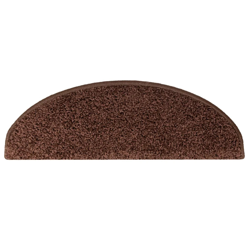 Tappetini per scale 10 pz 65x21x4 cm Marrone Semicircolari Grandi 149805