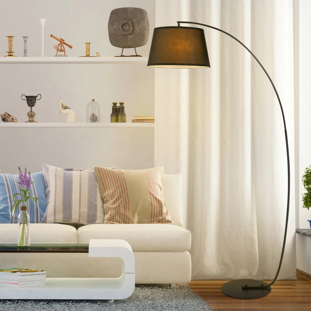 Lampada da terra ad arco ¨C zephmum ¨C metallo lin nero