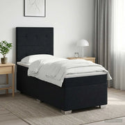 Letto box spring con materasso Nero 80 x 200 cm Tessuto 3453278