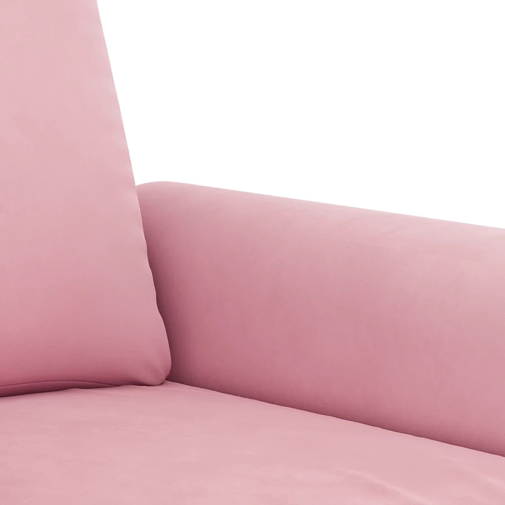 Set di Divani 3 pz con Cuscini Rosa in Velluto 3202243