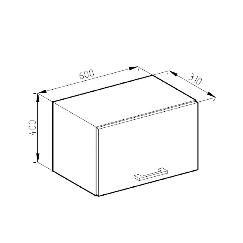 Pensile da cucina R-Line Sonoma/Bianco 60 cm Piatto Vicco