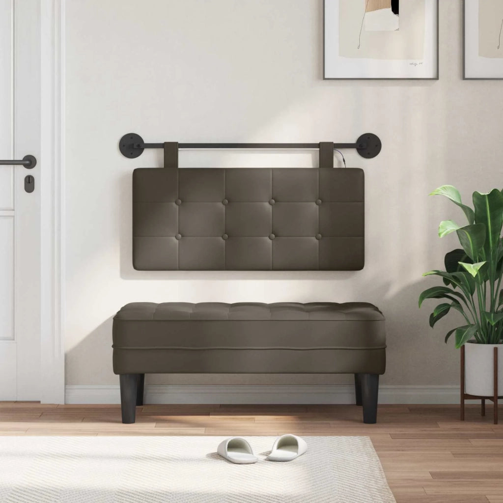 Testiera sospesa Con luce LED Grigio Similpelle 3424380