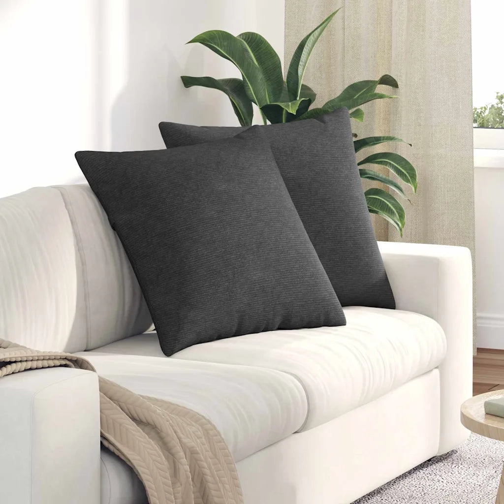 Cuscini da Divano 2 pz | Cuscini per sedie Grigio scuro 80 x 80 cm