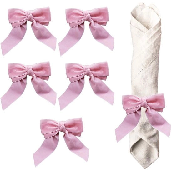 Set di 6 Serviettini in Poliestere - Decorazione per Feste - Disegno a Maglia - Diametro Interno 3,5 cm - Anelli per Serviette