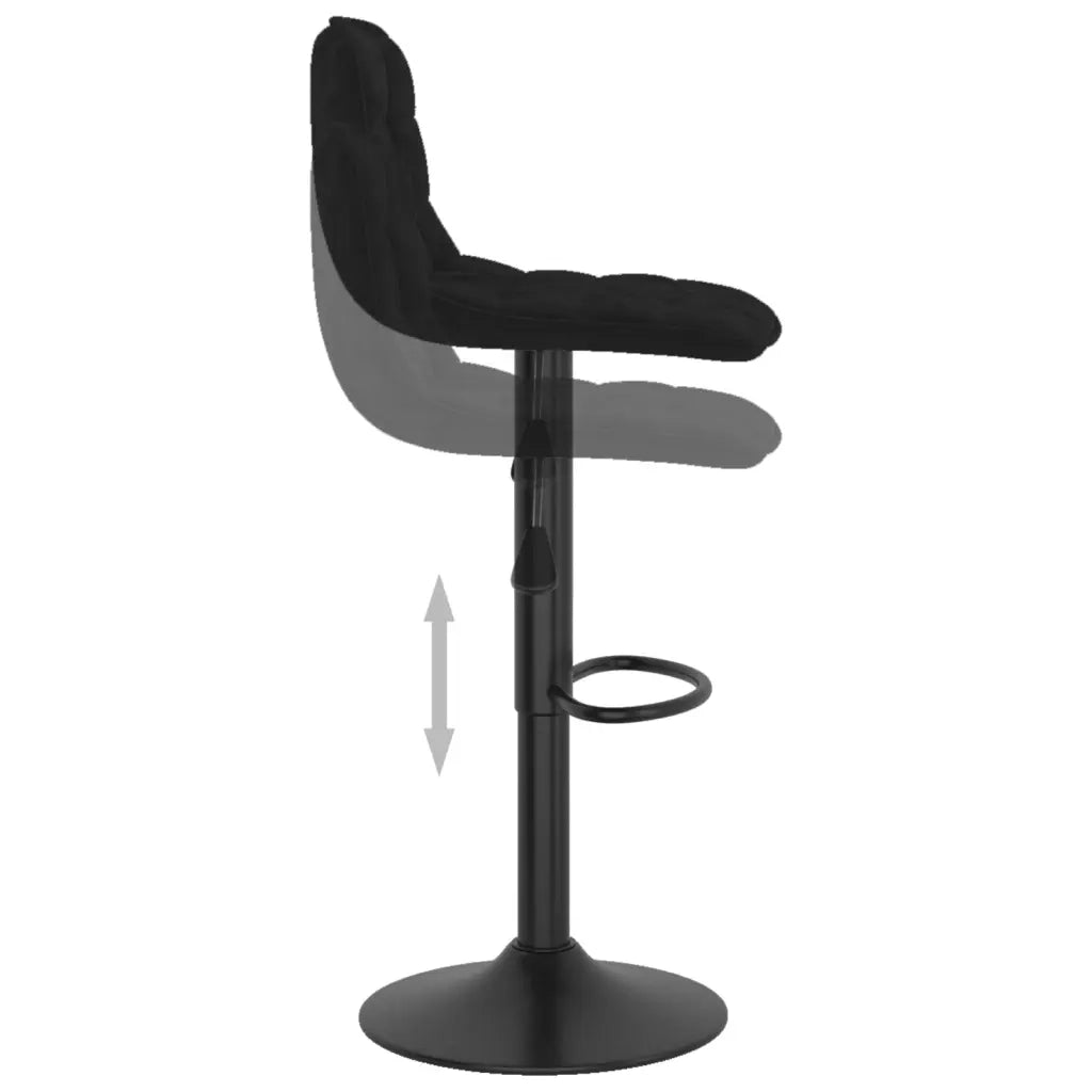Sgabello da Bar Nero in Velluto 333977