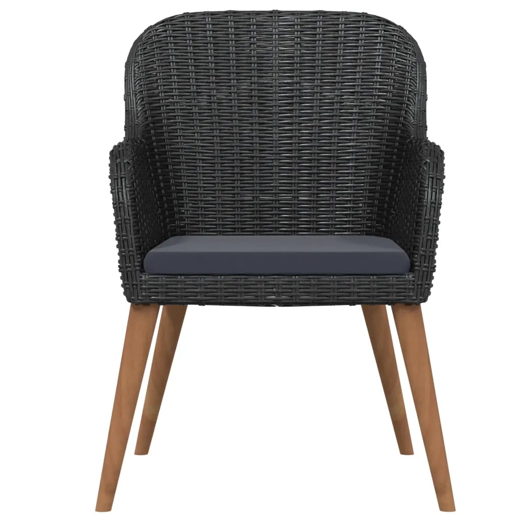 Set da Pranzo da Giardino 7 pz con Cuscini Nero 3099520