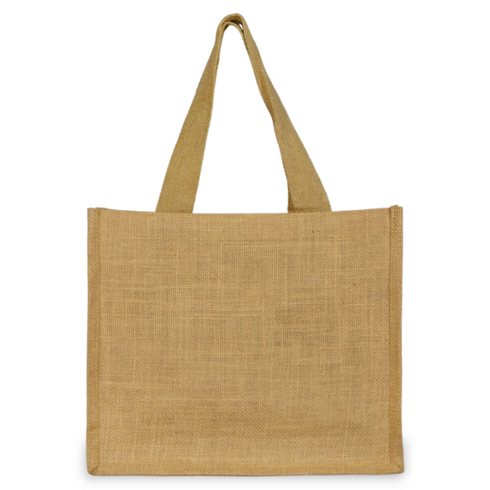 Set da 12 Borse Shopper in Juta Naturale Beige riutilizzabili cm 34 x 15 x h 28