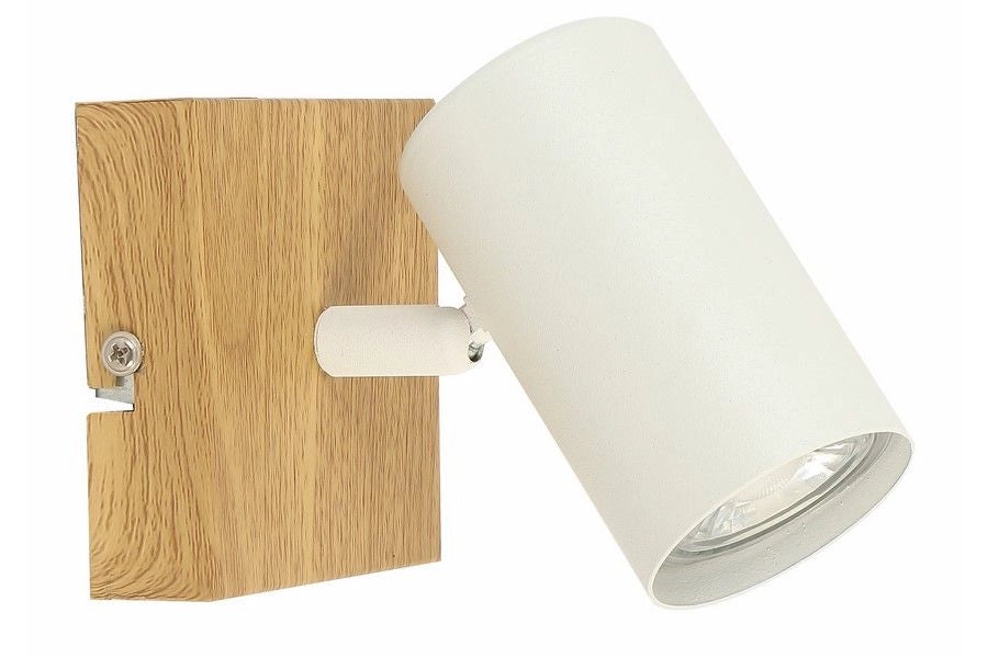 Applique Quentin scandinava bianca legno GU10 15W Reality