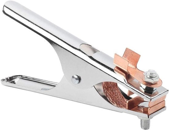 Manicotto per Laselektrode in Acciaio Inox 300A con Fermo Cavo di Terra (Argento)