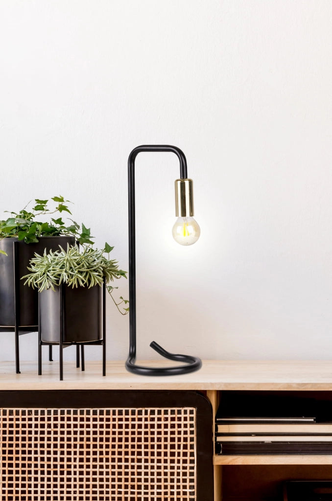 Lampada da tavolo Candellux Hera metallo nero oro E14