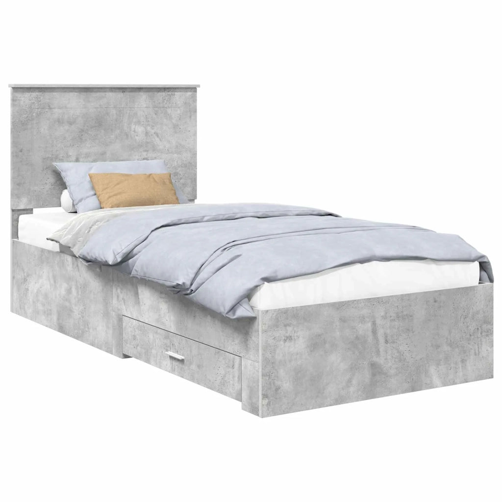 Struttura del letto Grigio Certo e Argento 75 x 190 cm