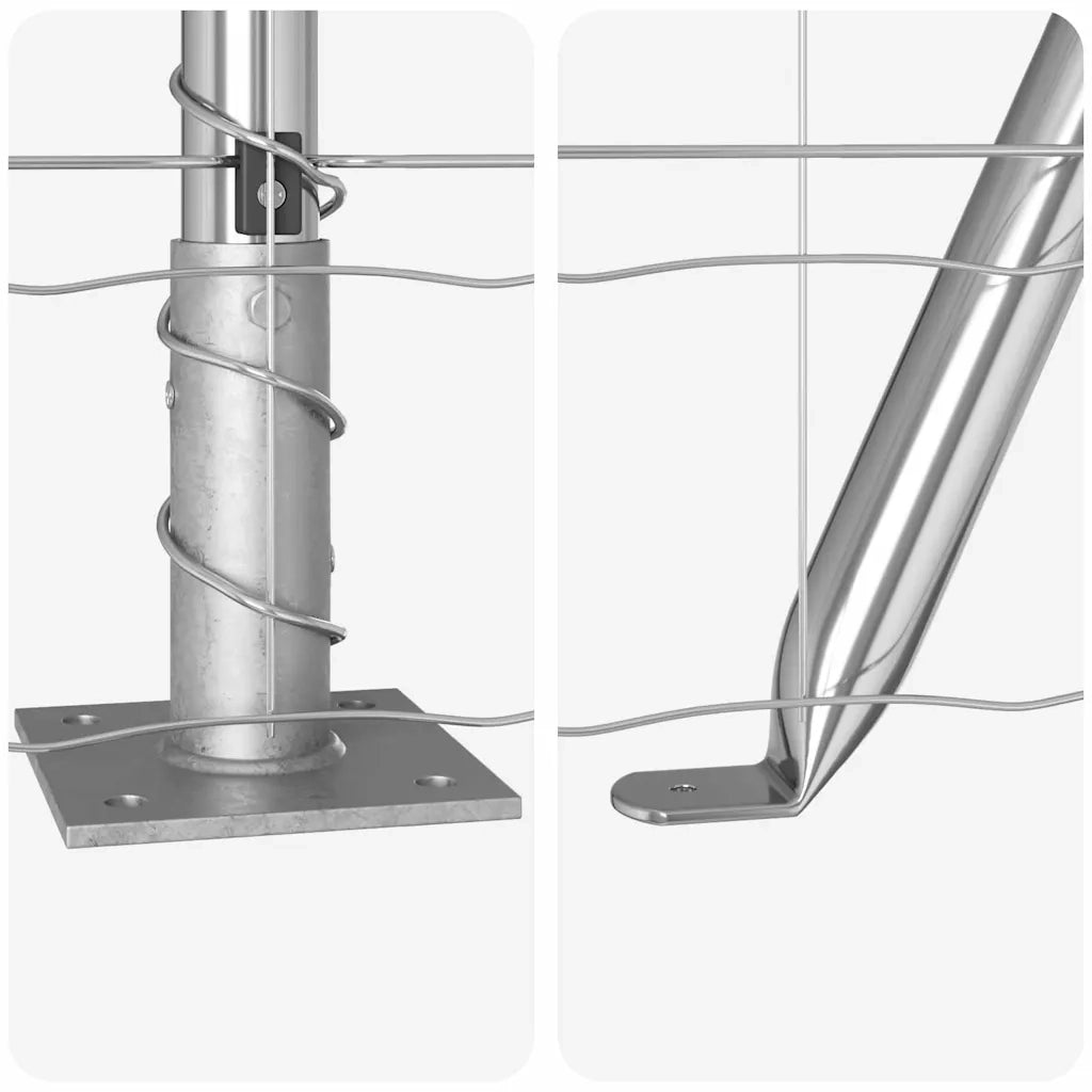 Recinzione da Giardino | Recinzione con Posto Argento 1,2 x 10 m Acciaio