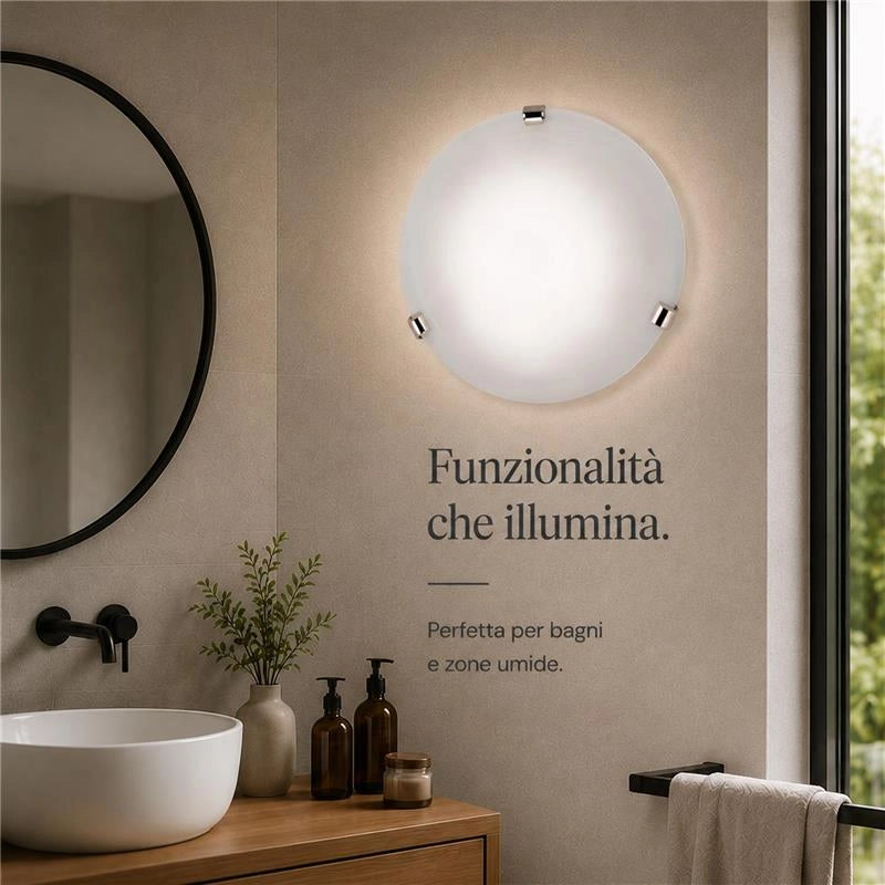 DUNA LAMPADA PLAFONIERA DA SOFFITTO E27 1 LUCE 30CM BIANCA