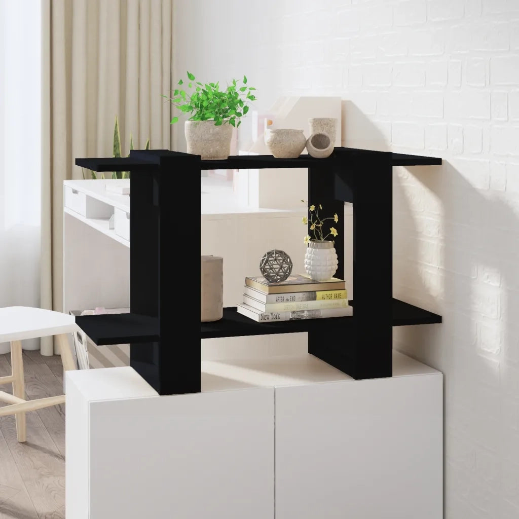 Libreria Divisorio-Scaffale per Libri-Mobile di Stoccaggio Nero 80x30x51 cm