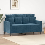 Divano a 2 Posti Blu 120 cm in Velluto 359302
