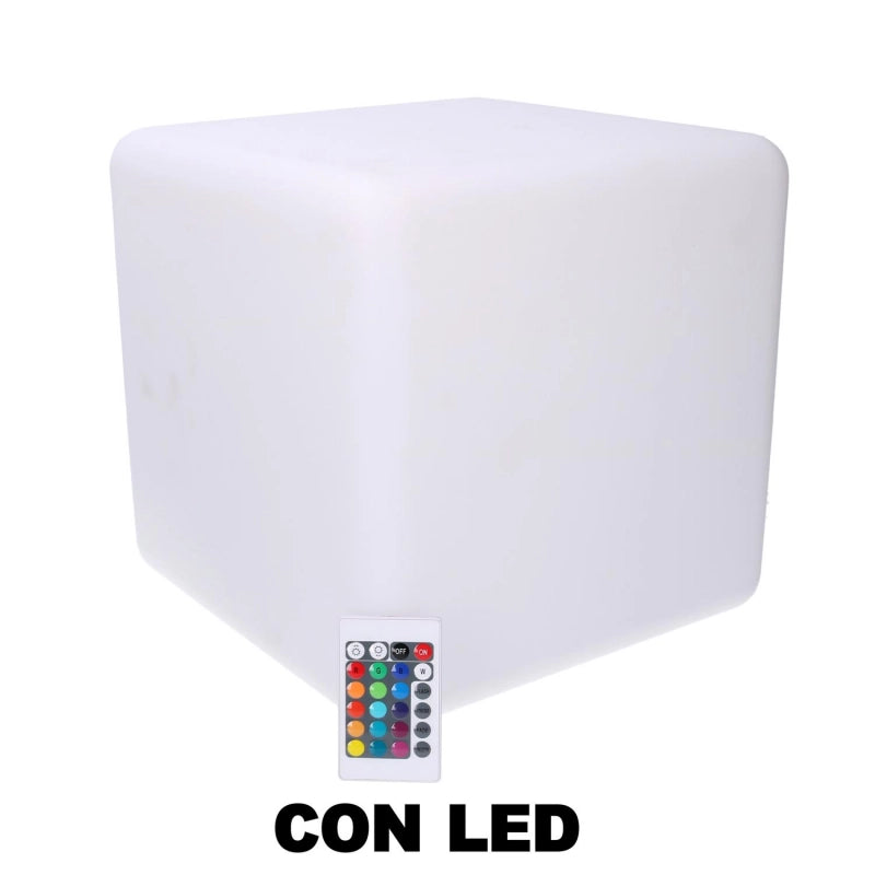Lampada led plastica ricaricabile multicolor quadro cm 30x30h30
