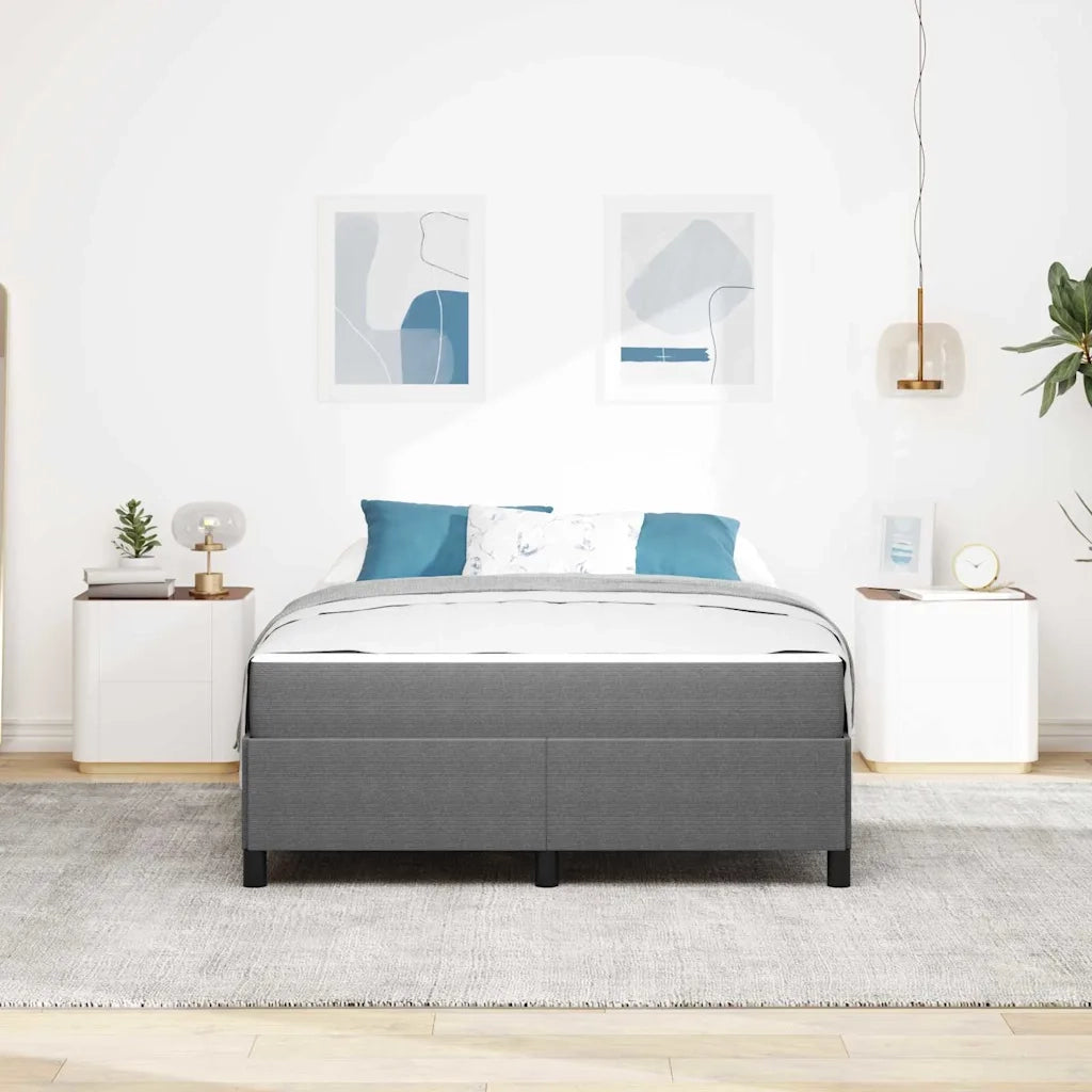 Letto matrimoniale | Letto per adulti | Struttura del letto Grigio chiaro 140 x 190 cm Tessuto