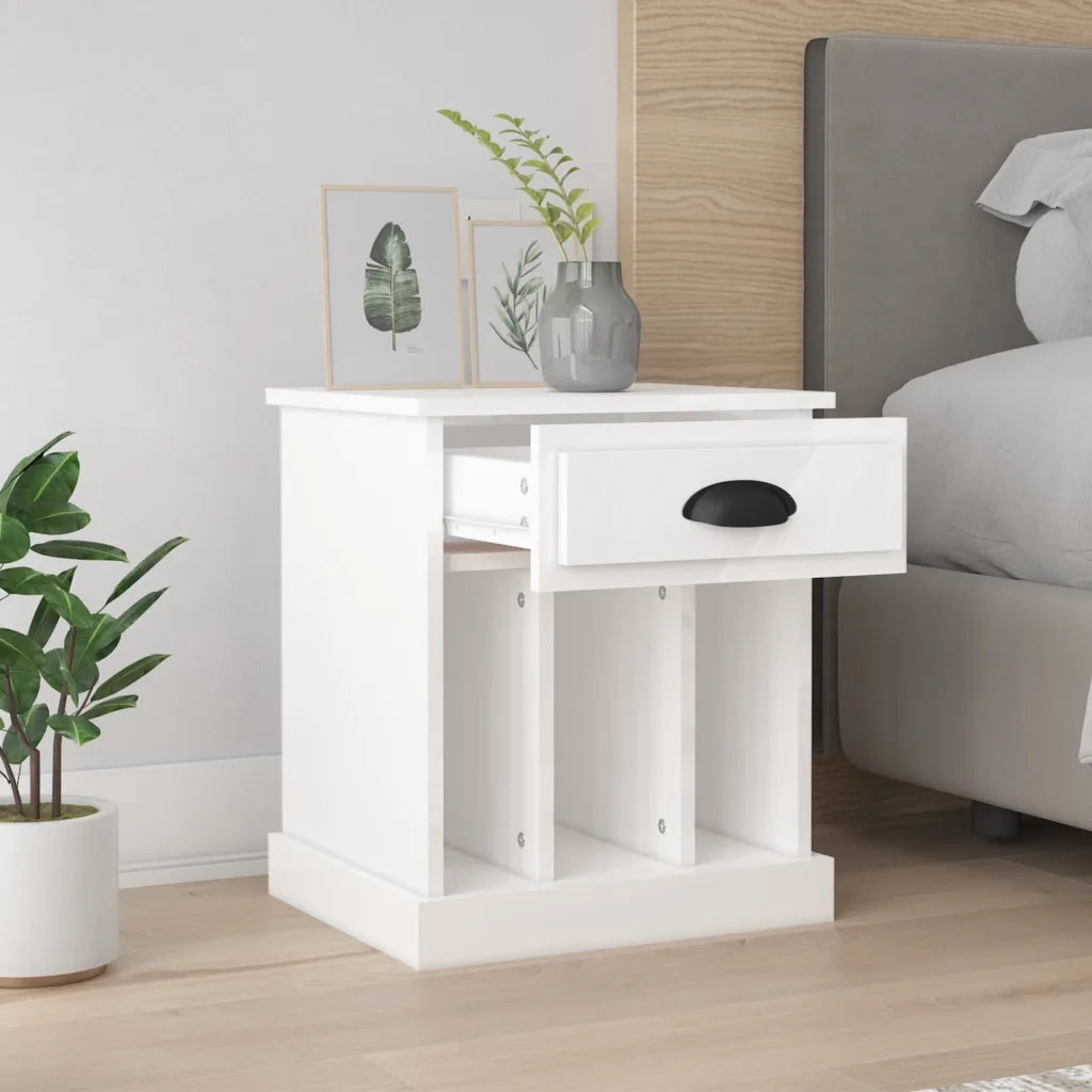 Comodini 2 pz Bianco Lucido 43x36x50 cm 816349