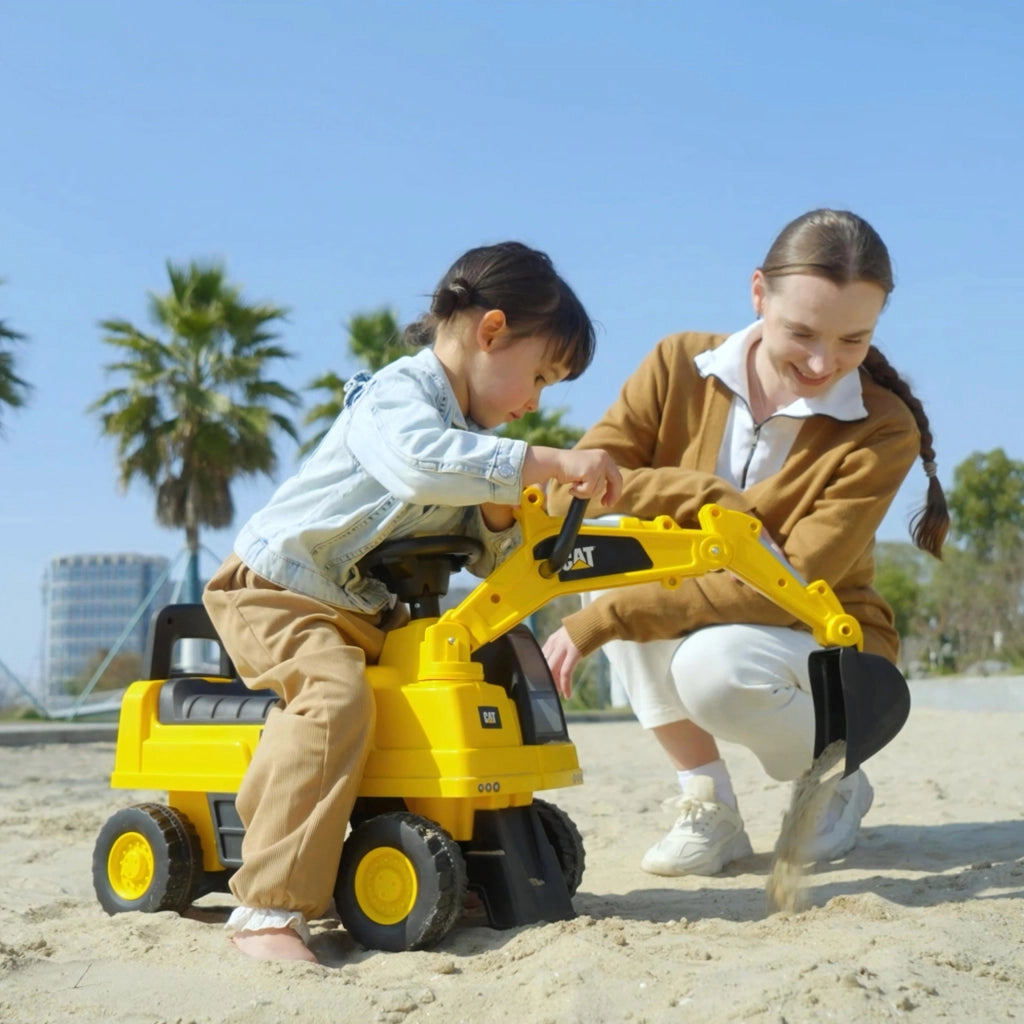 Ruspa Giocattolo per Bambini con Escavatore e Contenitore ¨C Minimal ¨C Giallo