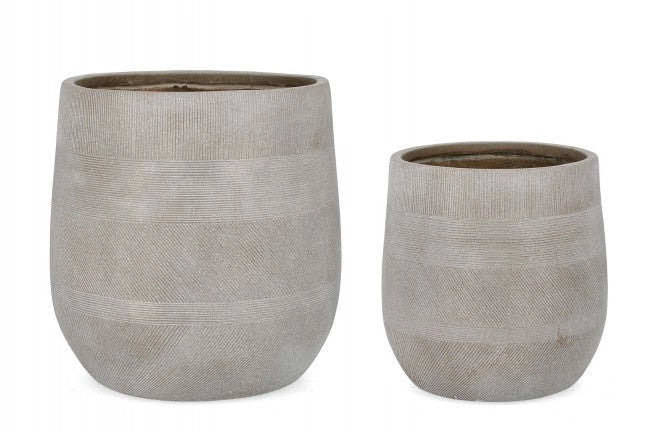 Set 2 Vasi Rigo Bomb Beige Alto