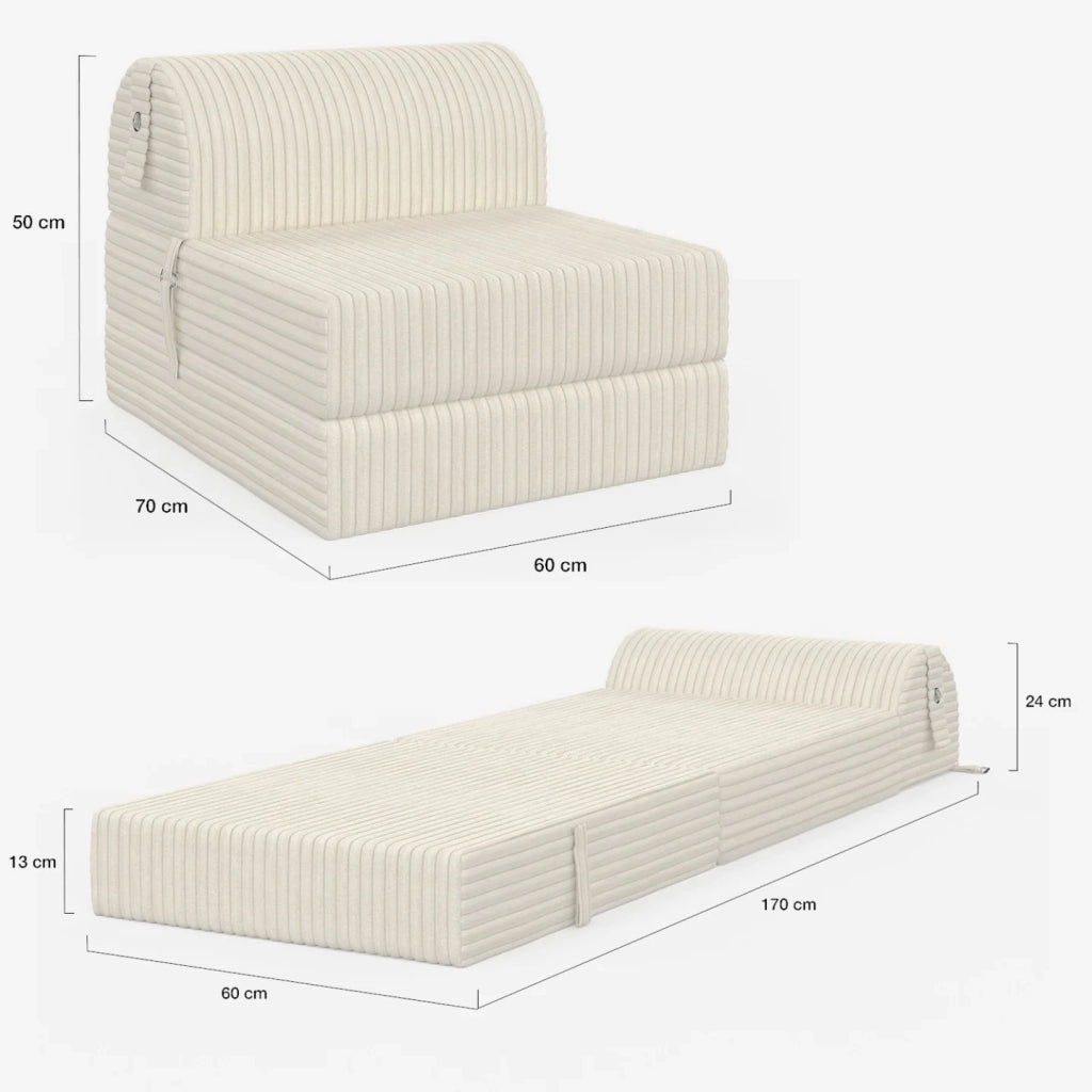 IDMarket - Sedia PALOMA in velluto a coste beige