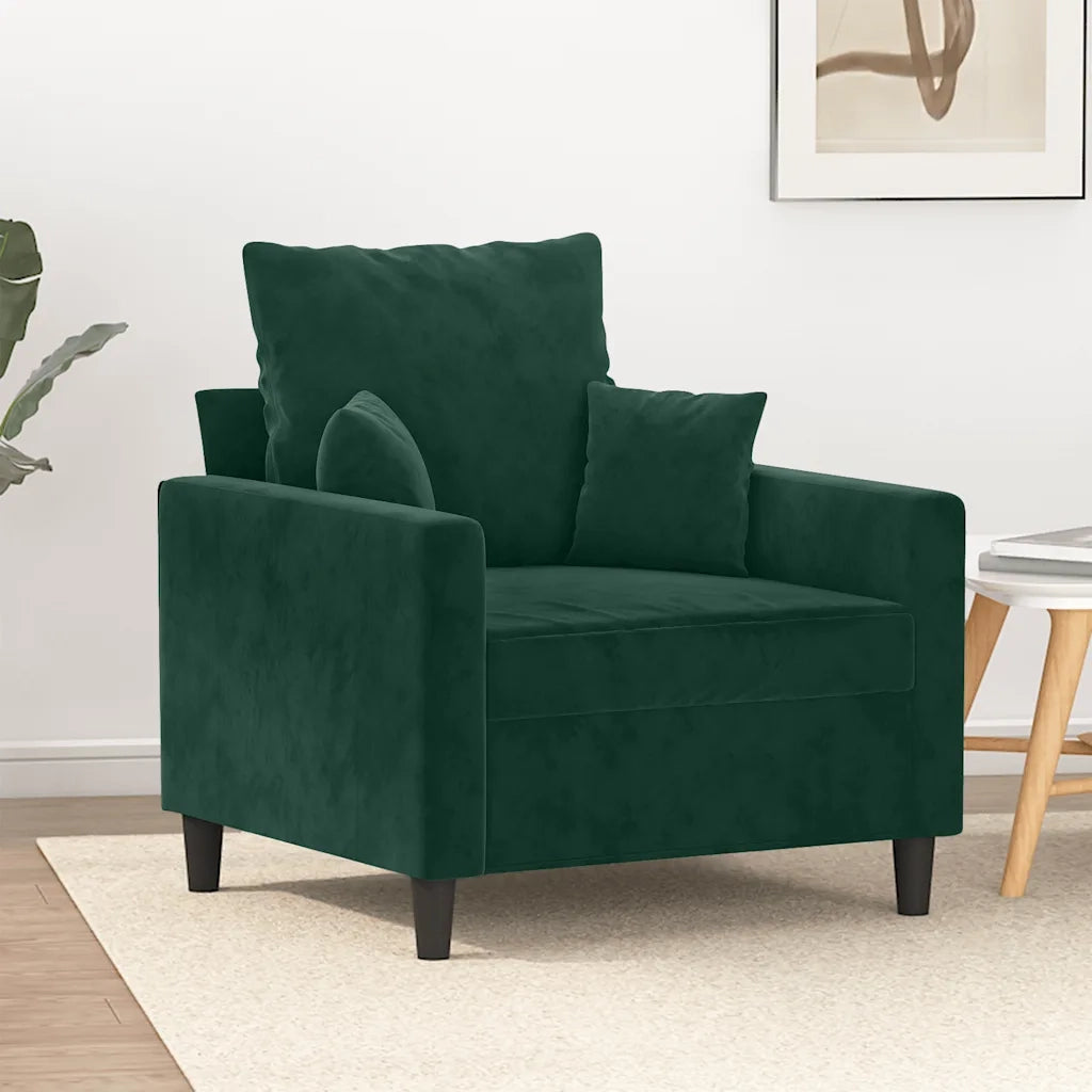 Poltrona Verde Scuro 60 cm Velluto 359285