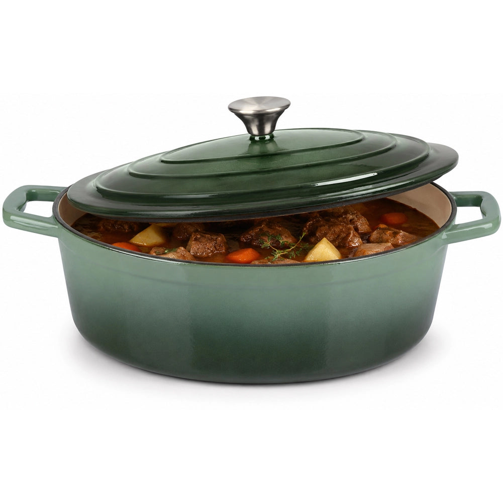 Casseruola Pesante 33 cm Verde Ghisa Pentola Olandese Alta Conservazione Calore