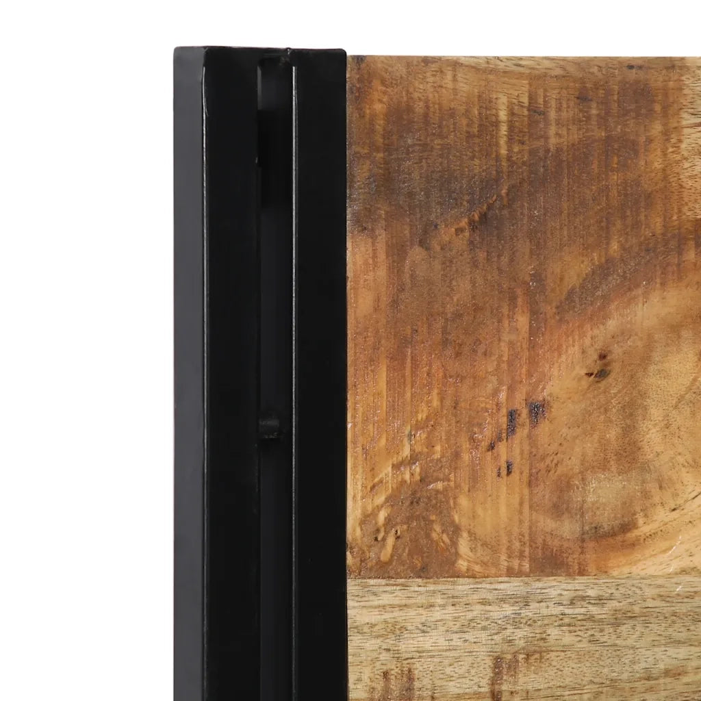 Testiera 100 cm in Legno Massello di Mango e Ferro 4017543