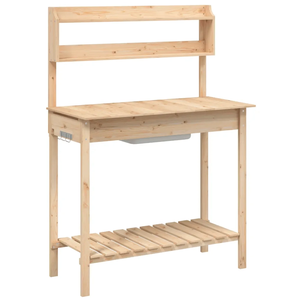 Tavolo Invaso con Lavello-Tavolino per esterno 47,5x44x139,5 cm Massello Abete
