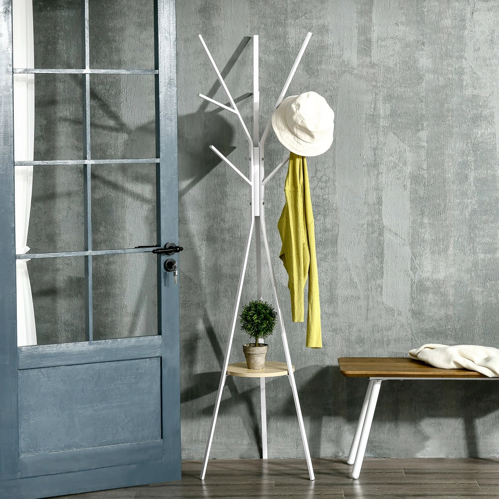 Appendiabiti da Terra Moderno per Ingresso ¨C Minimal ¨C Bianco 45x45x180 cm