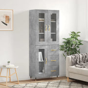Credenza Grigio Cemento 69,5x34x180 cm in Legno Multistrato 3198581