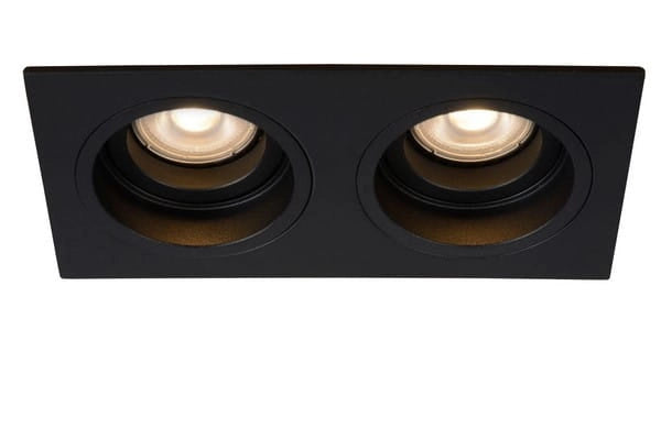Lucide Embed faretto da soffitto 2xGU10 nero 50W metallo