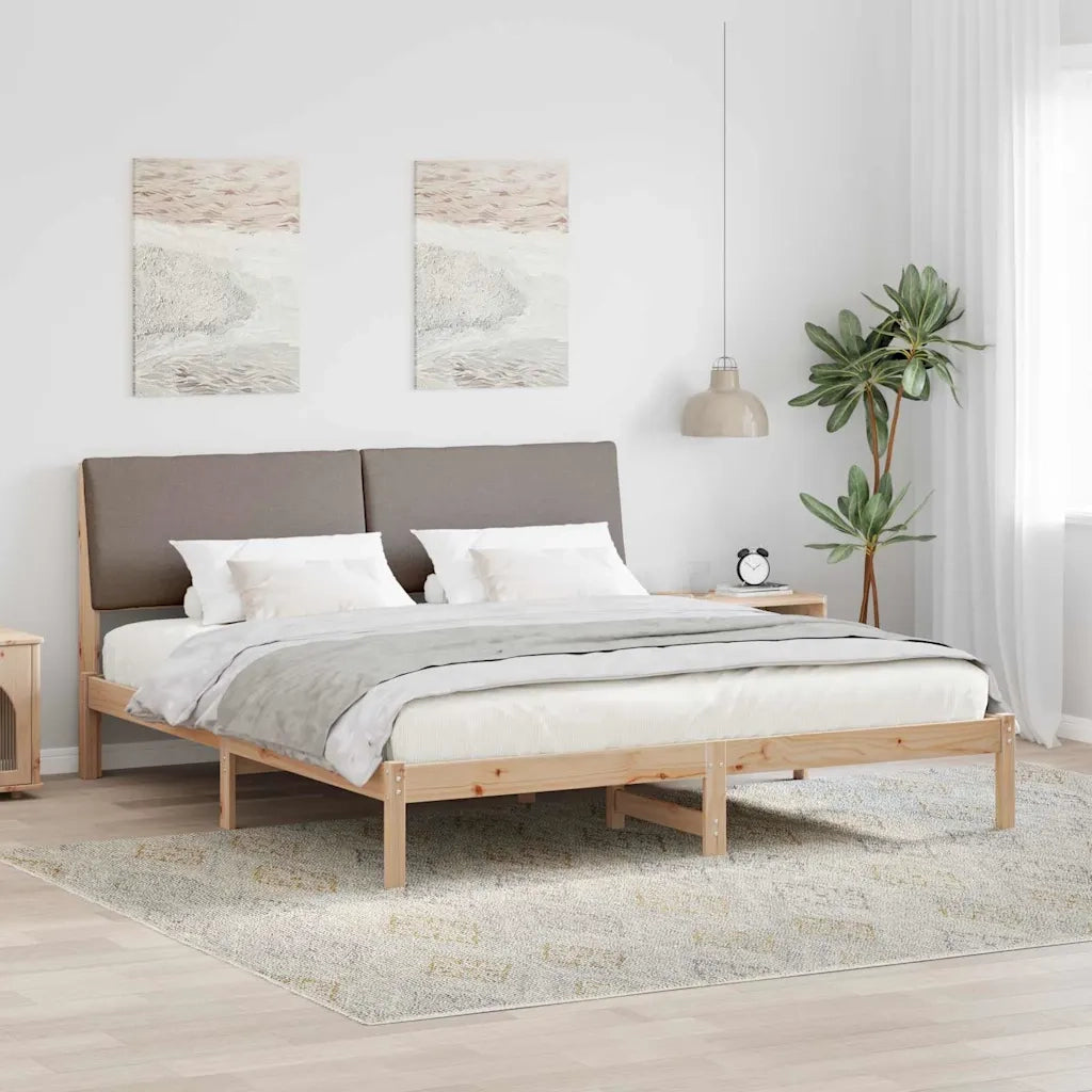 Letto matrimoniale | Letto per adulti | Struttura del Letto con testiera Marrone e taupe 180 x 200 cm