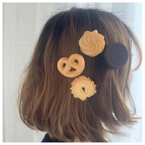 Accessori per Capelli Mini Biscotti Spille per Capelli Accessori per Capelli Creativi per Donne (4 pezzi)