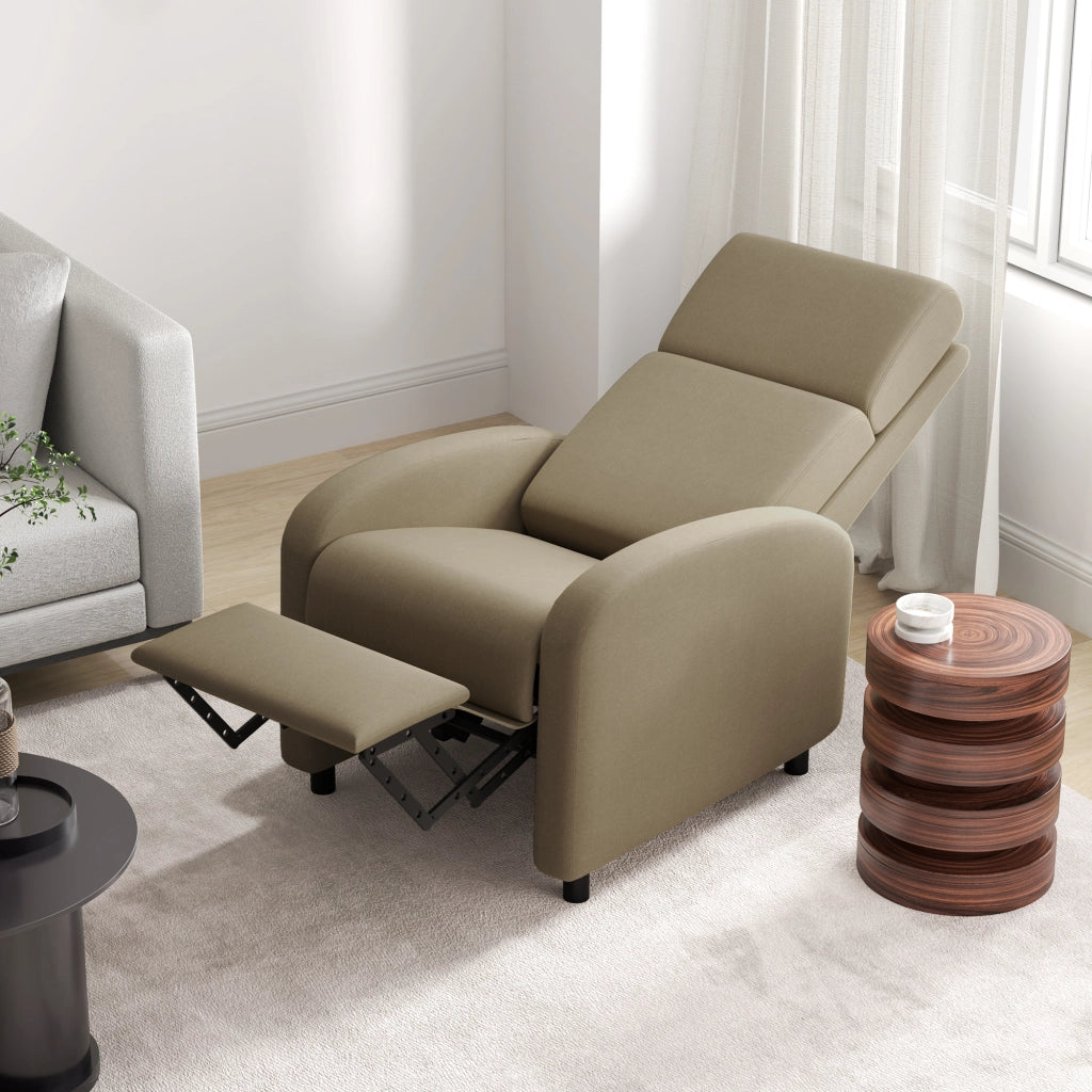 Poltrona Relax Reclinabile con Poggiapiedi ¨C Xylo ¨C Tessuto Beige