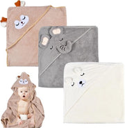 Set di 3 asciugamani per bambino con cappuccio