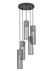 Lampada a sospensione Fobia industriale nera 5xGU10