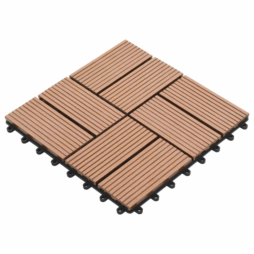 Piastrella per Decking 11 pcs Marrone 30 x 30 cm WPC 42046674