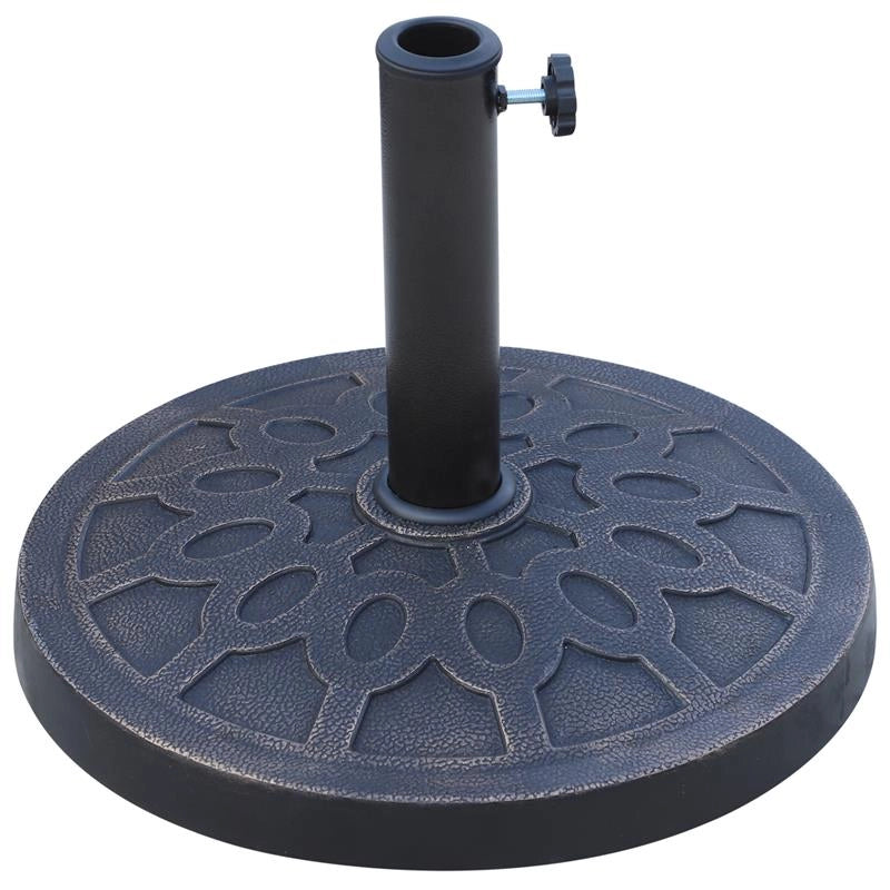 BASE PER OMBRELLONE ROTONDO PER PALI DA 38 E 48 MM IN RESINA E ACCIAIO Ø45 CM BRONZO