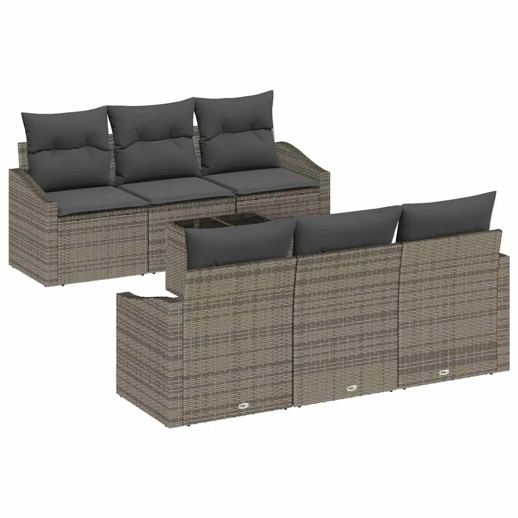 Set di divani con cuscino con cuscino 7 pcs Grigio polyrattan 3346609