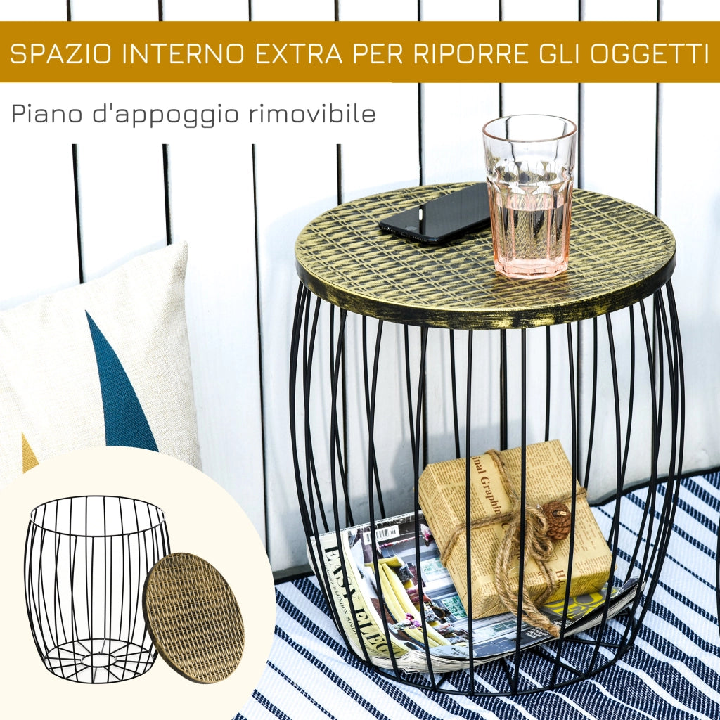 Set Tavolini Impilabili da Giardino ¨C Minimal ¨C Nero Bronzo Metallo
