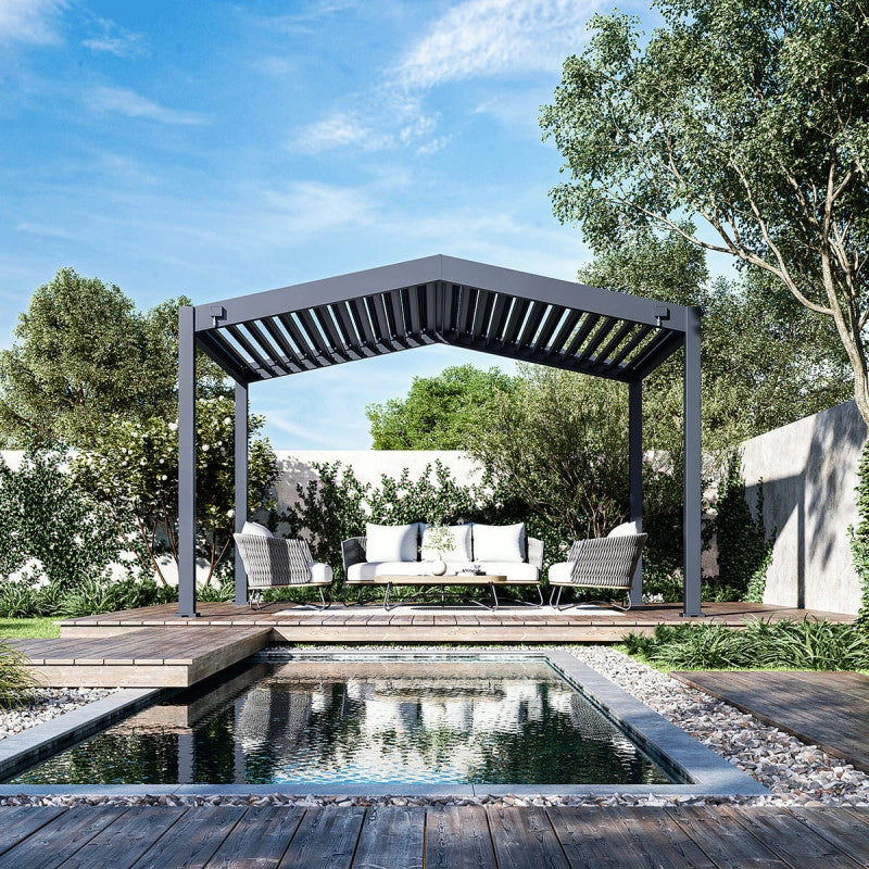 Pergola a doppia falda 3x4 m - Antracite