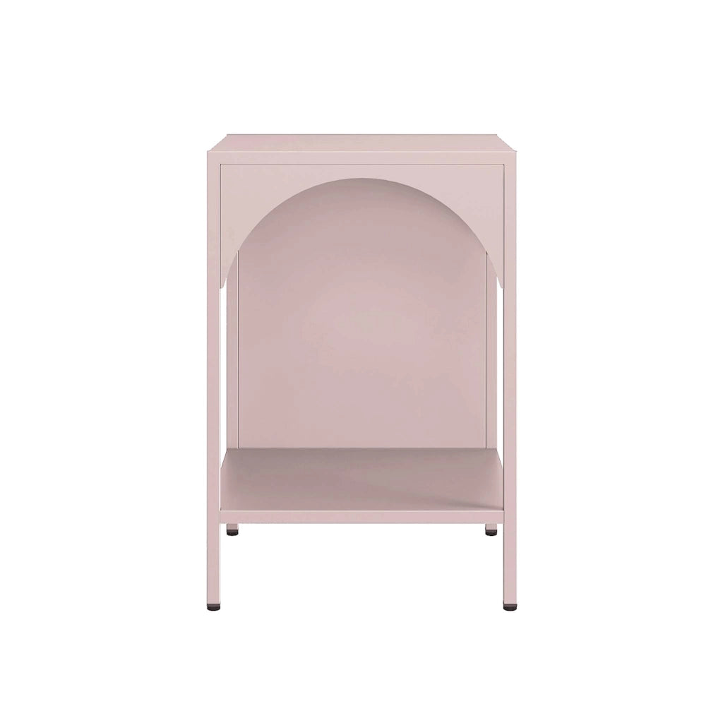 Comodino, tavolino industriale, rosa