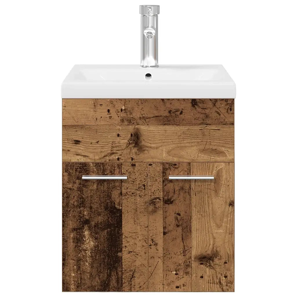 Mobile da Bagno con Lavabo Integrato e Rubinetto-Armadietto da bagno con Lavandino Legno Antico 748985