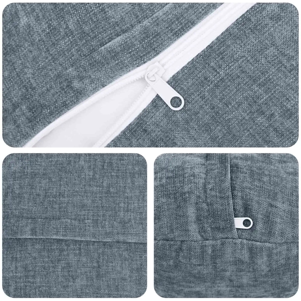 Federa 2 pz HEERLEN Azzurro Ø 50 cm Tessuto Chenille 922635