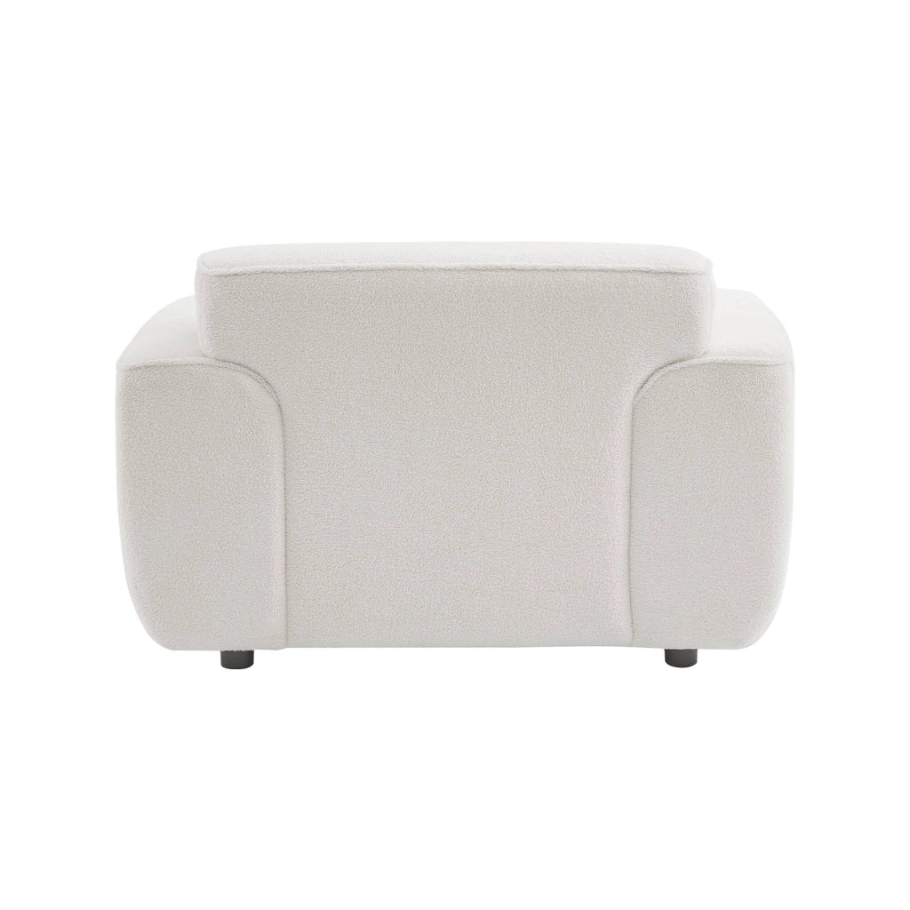 Poltrona 1 posto tessuto bouclé, crema